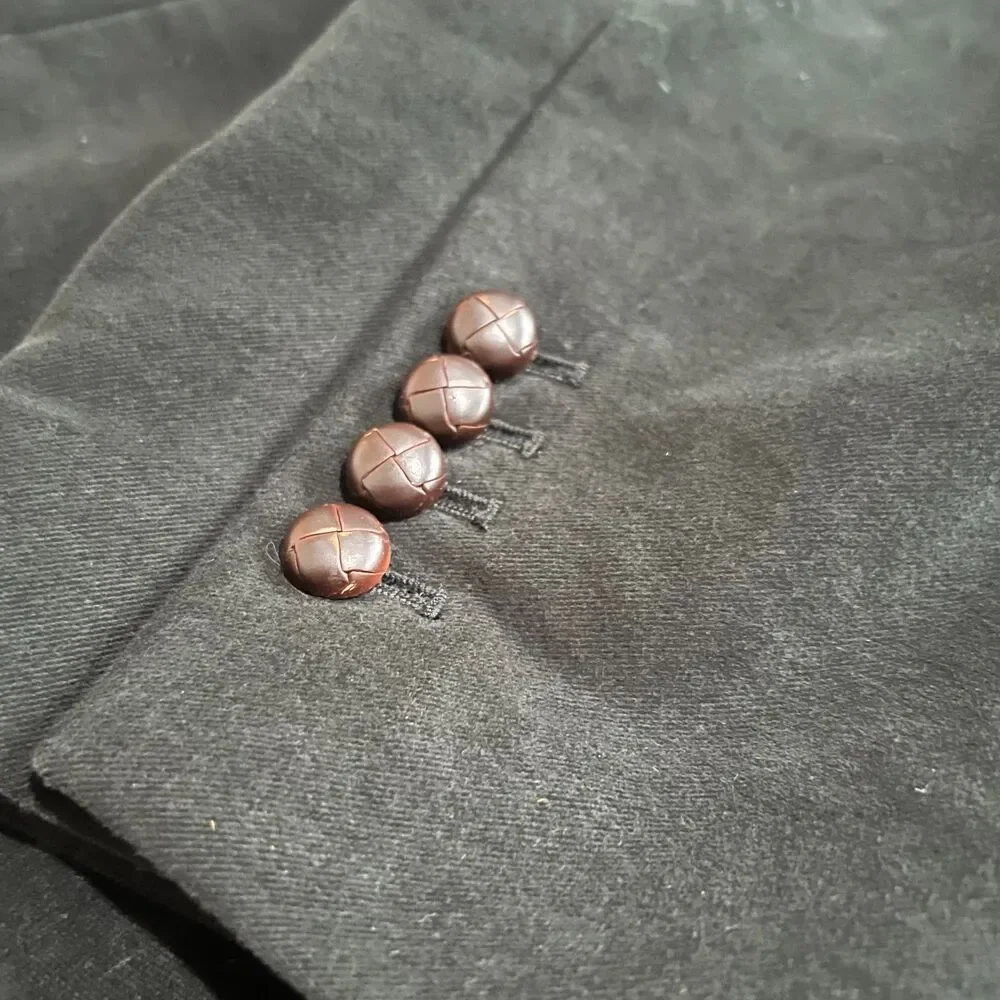 J Peterman Green Velvet Overcoat 52 XL Duca Visconti Italy